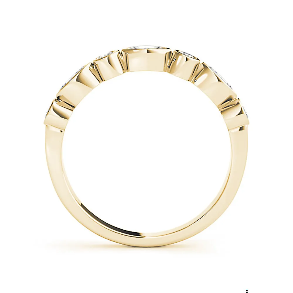 0.30 ct. Round And Marquise Diamond Wedding Ring