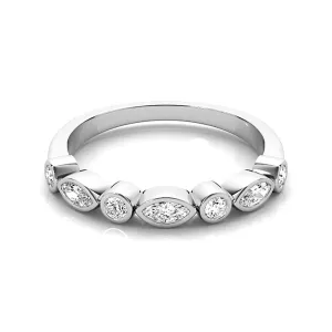 0.30 ct. Round And Marquise Diamond Wedding Ring
