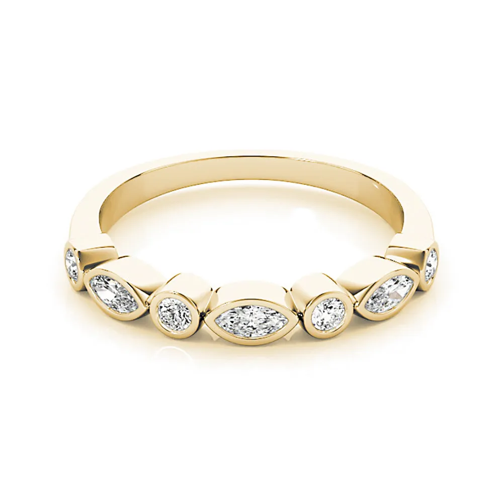 0.30 ct. Round And Marquise Diamond Wedding Ring