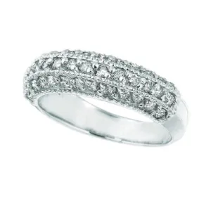 0.85 Carat Natural Diamond Fashion Ring Band G SI 14K White Gold