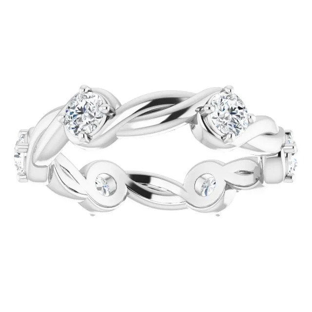 1.02 ct. Round Diamond Eternity Band Rope Design Ring