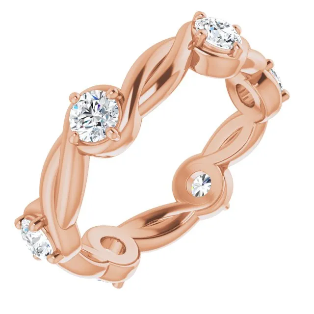 1.02 ct. Round Diamond Eternity Band Rope Design Ring