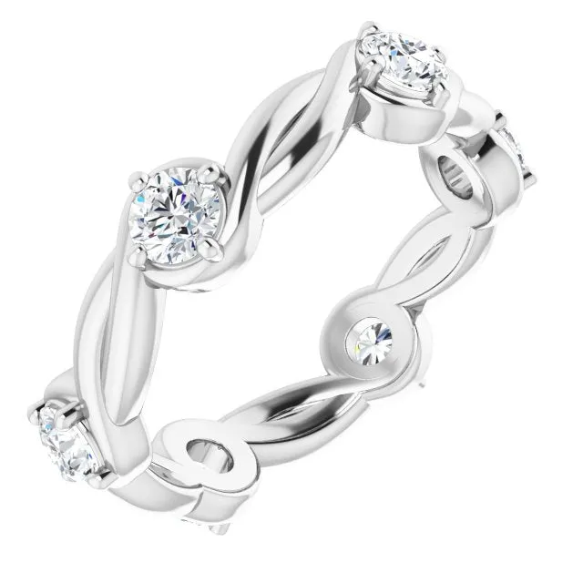 1.02 ct. Round Diamond Eternity Band Rope Design Ring