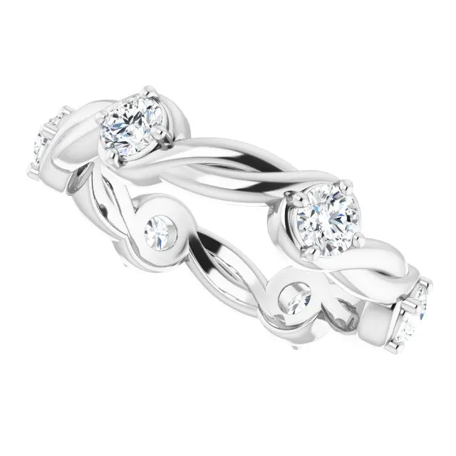 1.02 ct. Round Diamond Eternity Band Rope Design Ring