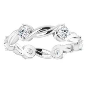 1.02 ct. Round Diamond Eternity Band Rope Design Ring