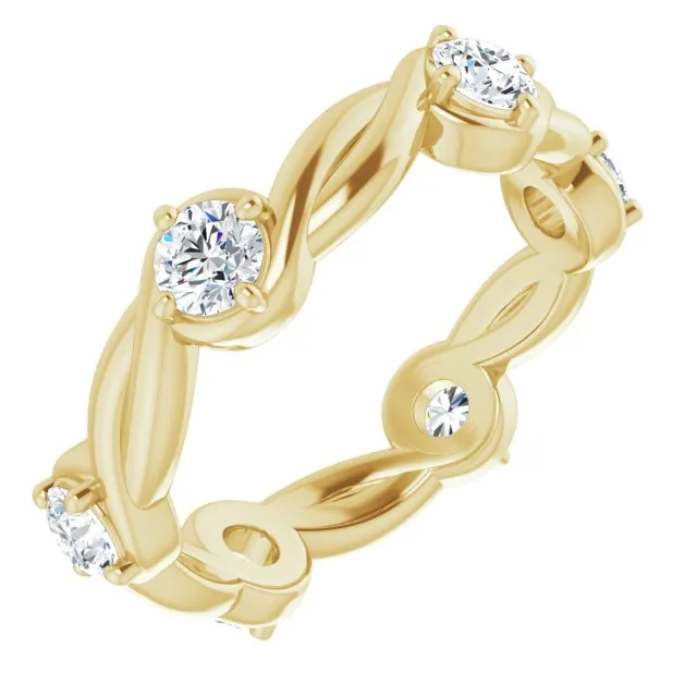 1.02 ct. Round Diamond Eternity Band Rope Design Ring