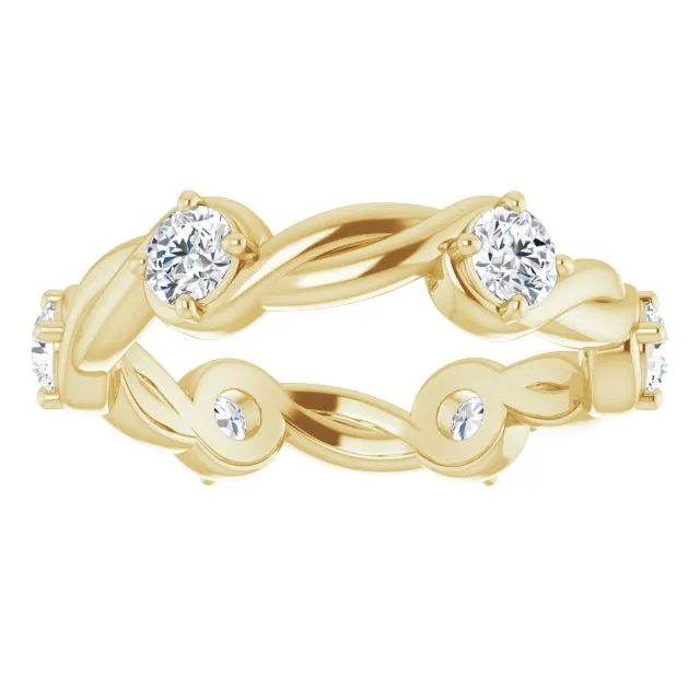 1.02 ct. Round Diamond Eternity Band Rope Design Ring