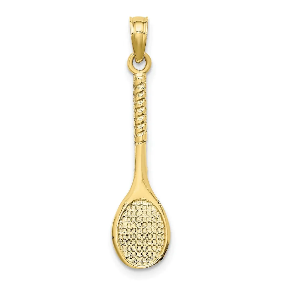 10K 3-D Tennis Racquet Pendant