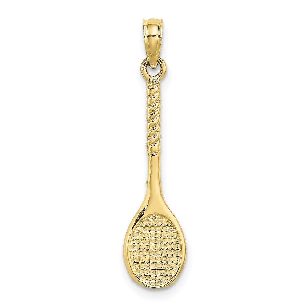 10K 3-D Tennis Racquet Pendant