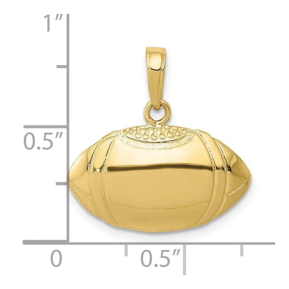 10K Football Profile Pendant