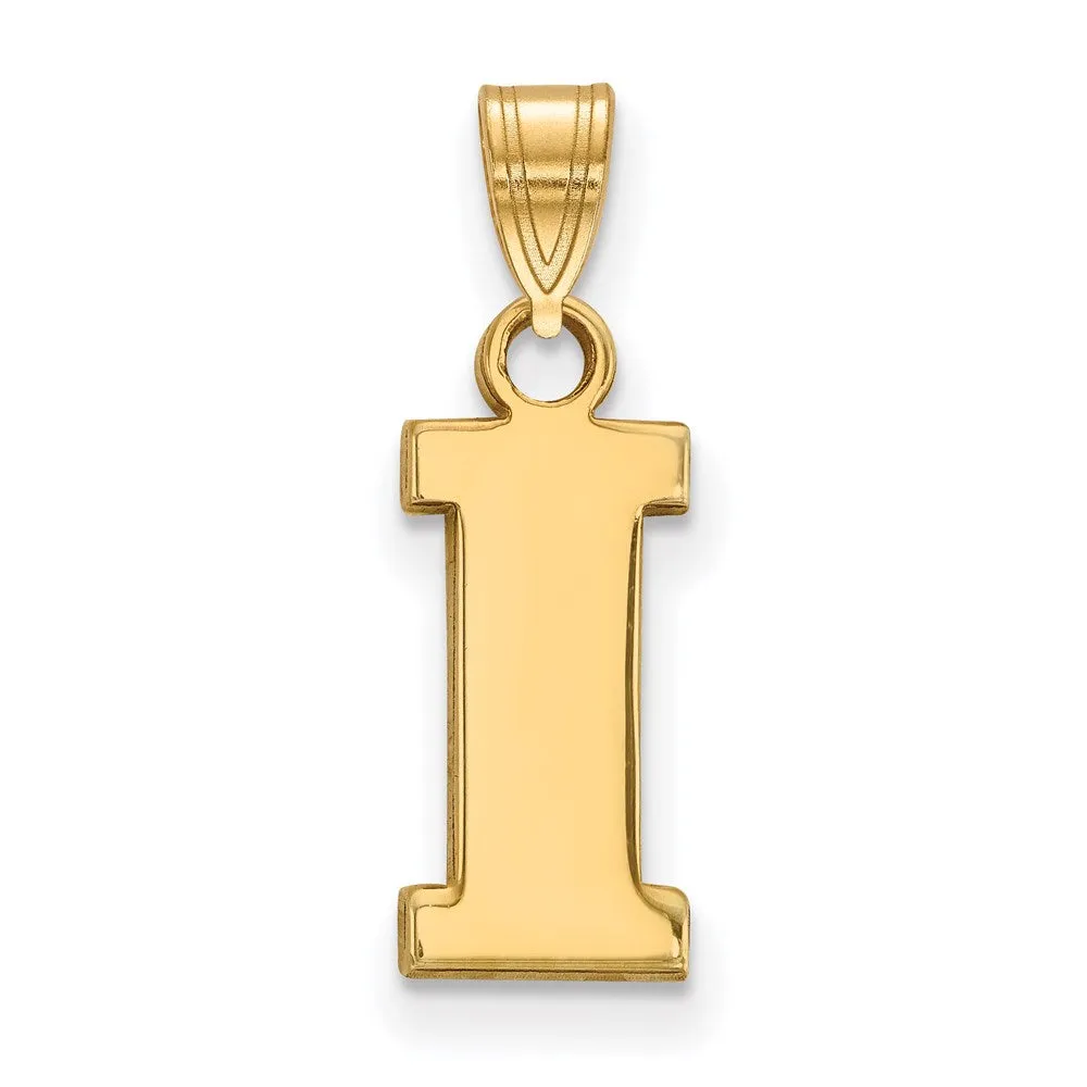 10k Gold University of Iowa Letter I Small Pendant