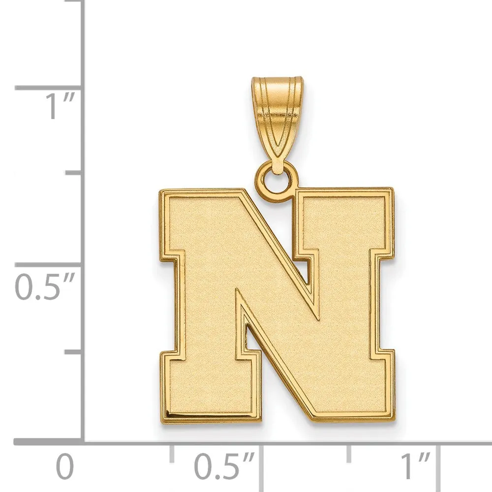 10k Gold University of Nebraska Letter N Medium Pendant