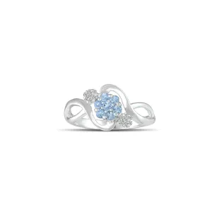 10K White Gold Tanzanite and Diamond Accent Fashion Ring