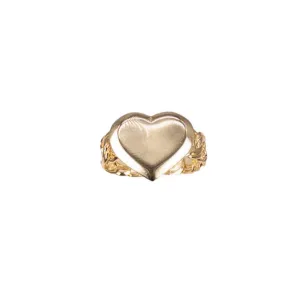10KT Gold Braided Band Heart Ring