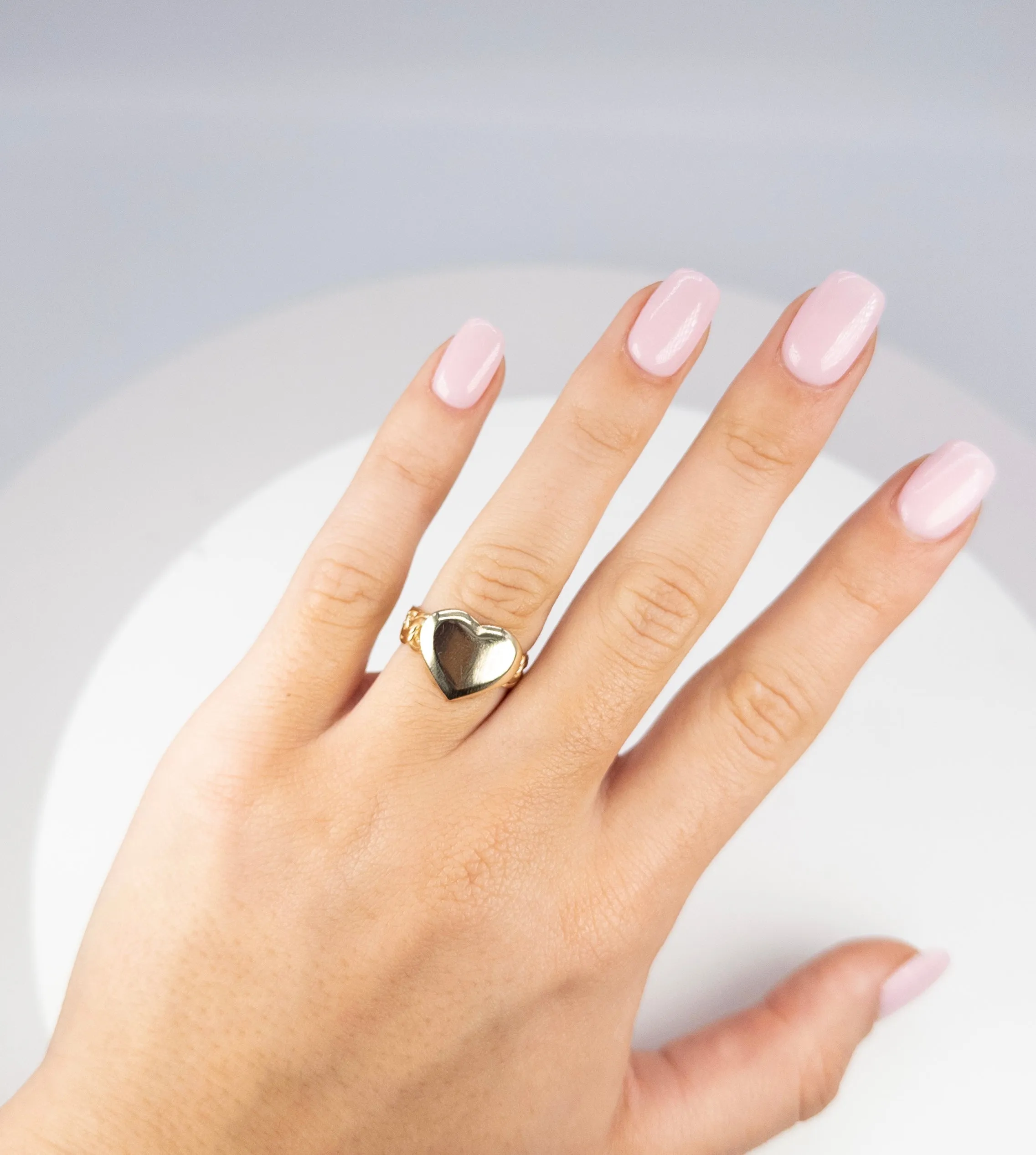 10KT Gold Braided Band Heart Ring