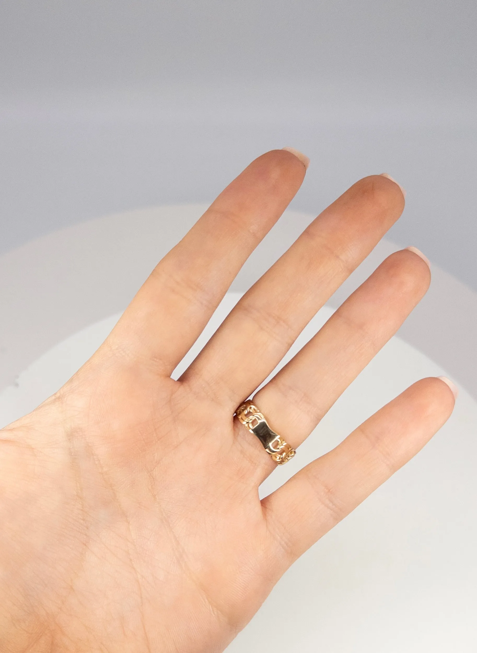 10KT Gold Braided Band Heart Ring