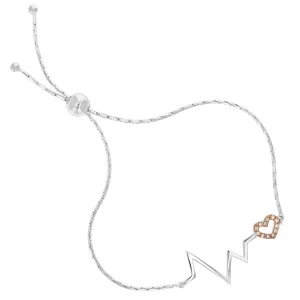 1/20 cttw Diamond Bolo Bracelet in .925 Sterling Silver