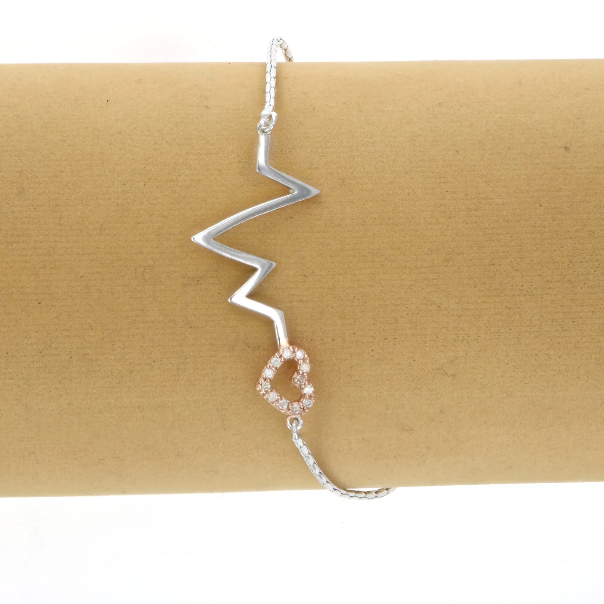 1/20 cttw Diamond Bolo Bracelet in .925 Sterling Silver