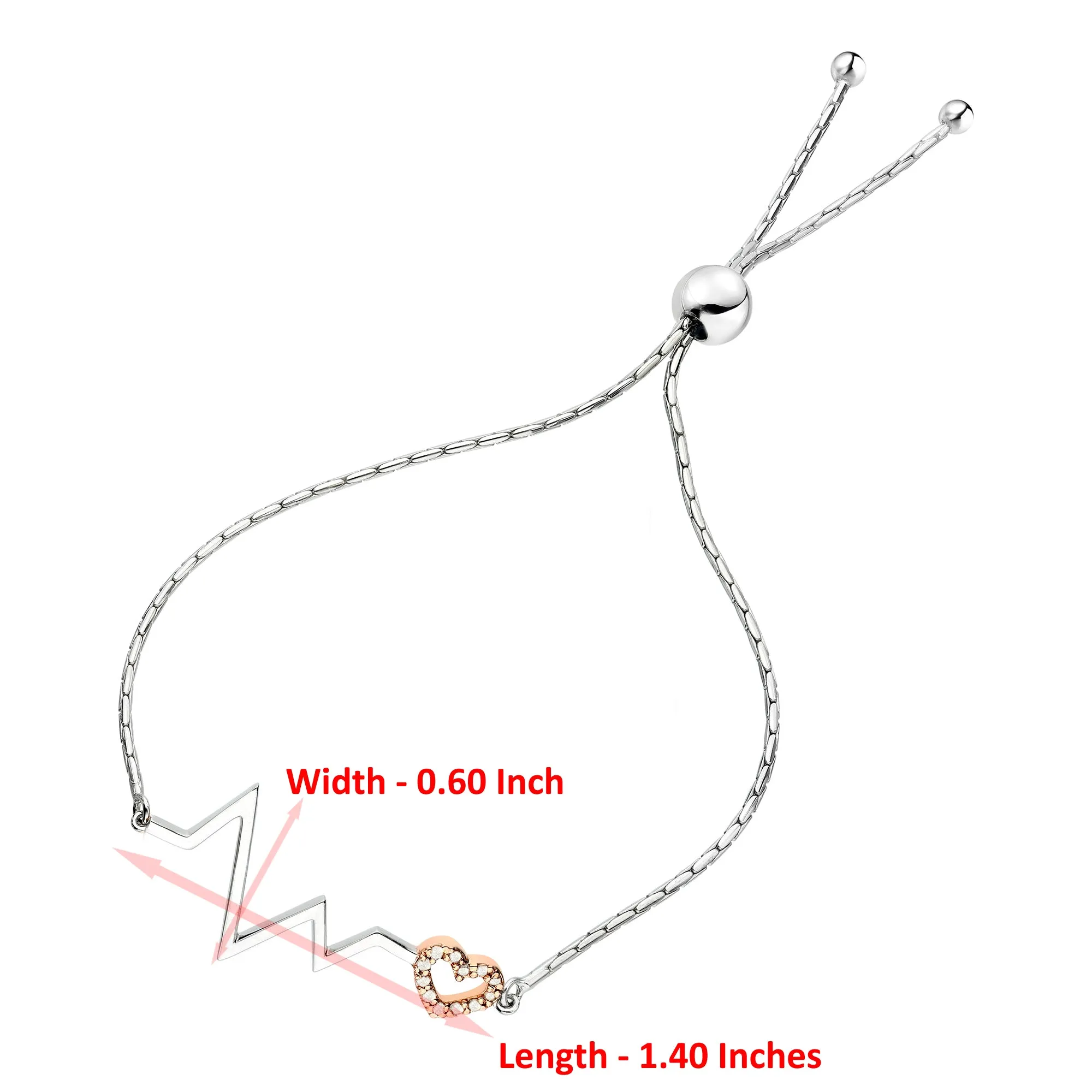 1/20 cttw Diamond Bolo Bracelet in .925 Sterling Silver