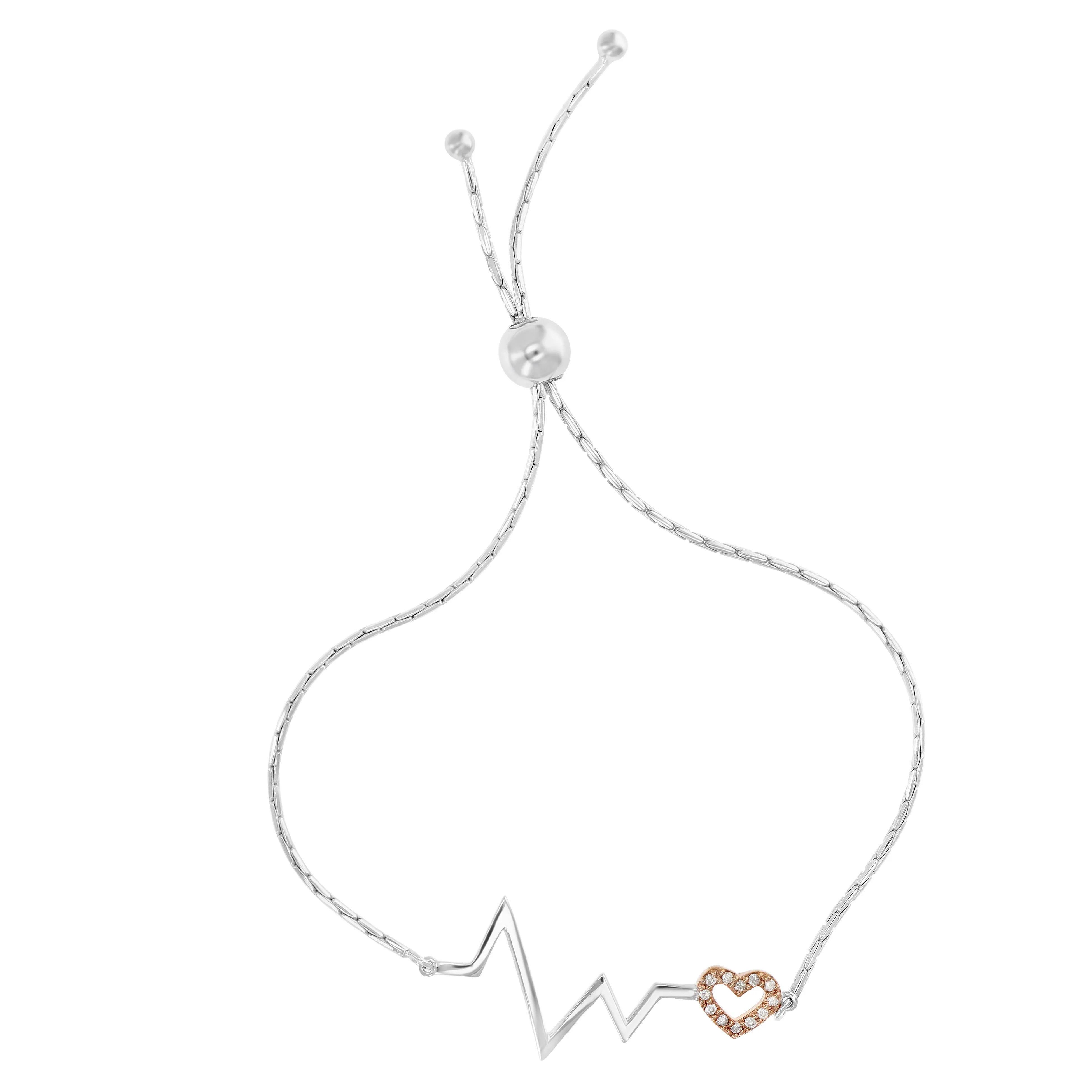 1/20 cttw Diamond Bolo Bracelet in .925 Sterling Silver