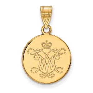 14k Gold College of William and Mary Medium Disc Pendant