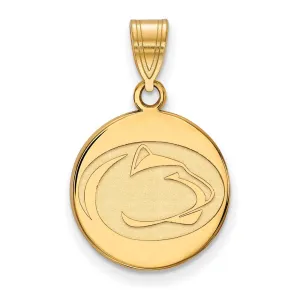 14k Gold Penn State University Lion Medium Disc Pendant