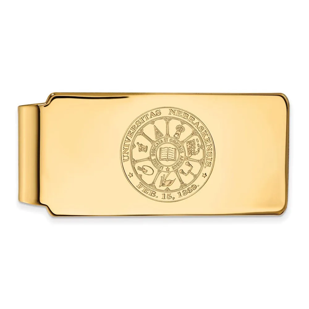 14k Gold University of Nebraska Crest Money Clip