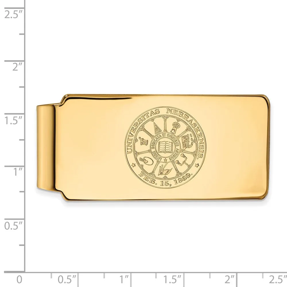 14k Gold University of Nebraska Crest Money Clip
