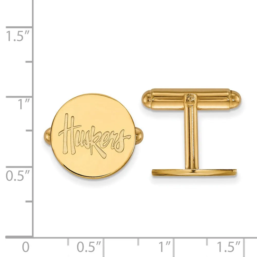 14k Gold University of Nebraska Huskers Cuff Links