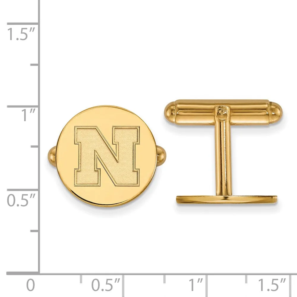 14k Gold University of Nebraska Letter N Cuff Links