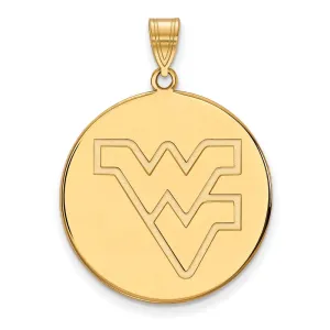 14k Gold West Virginia University W-V Extra Large Disc Pendant