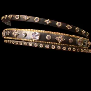 14K Plated and Black Rhodium Bangles (Set of 3)