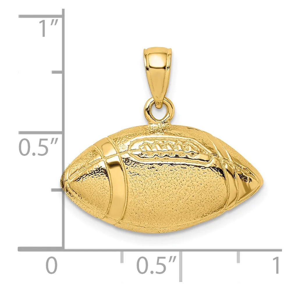14k Polished Open-Backed Football Charm