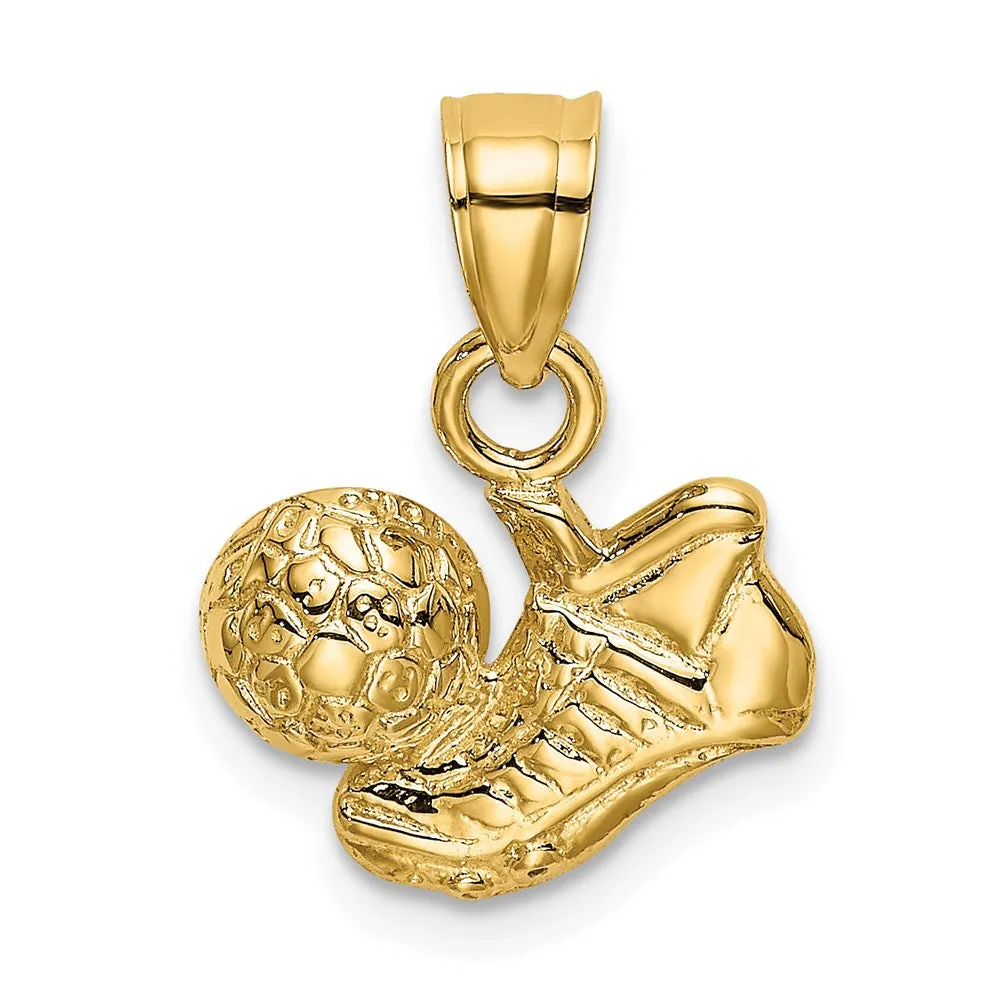 14k Soccer Ball w/Shoe Charm