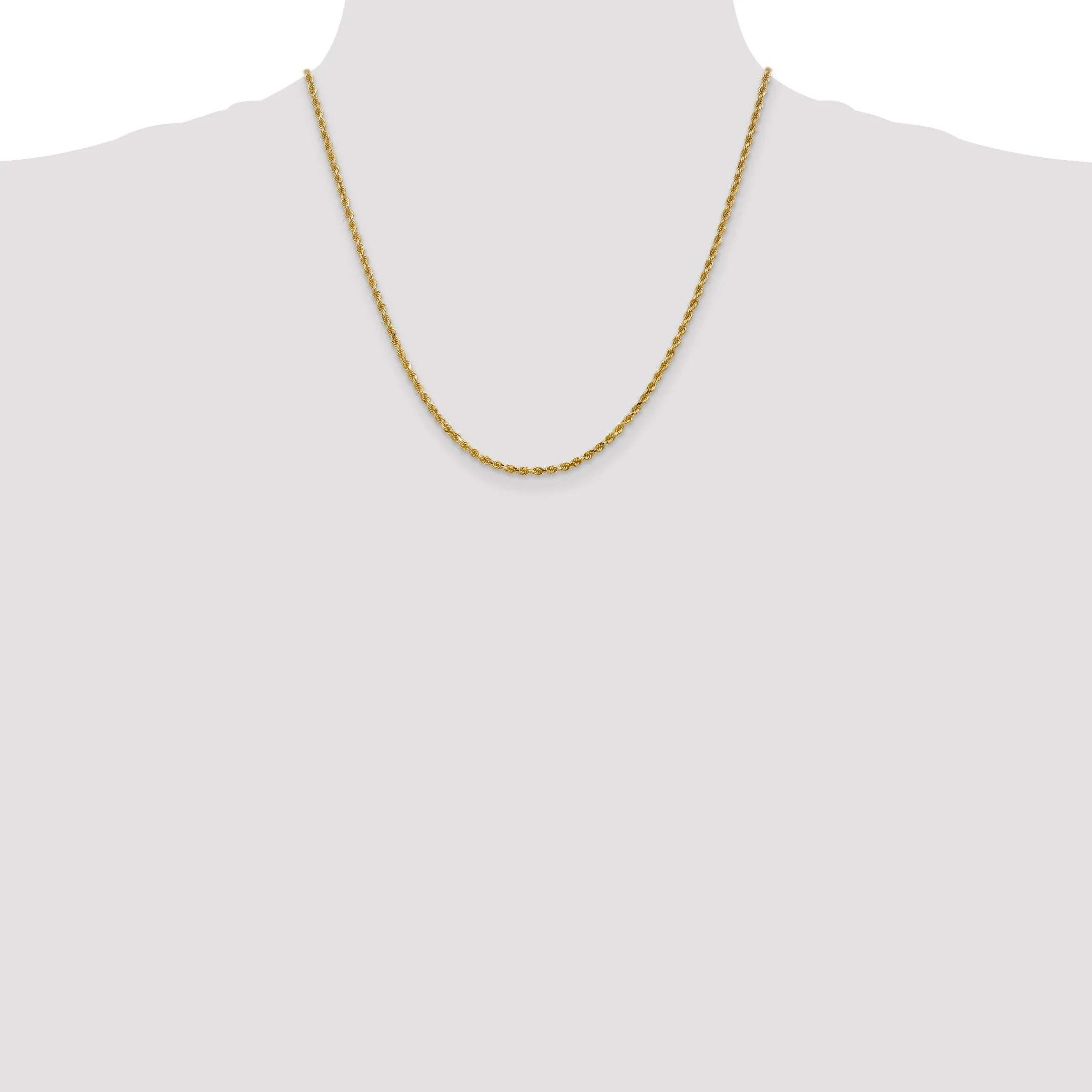 14k Yellow Gold 2.50mm D.C Rope Chain