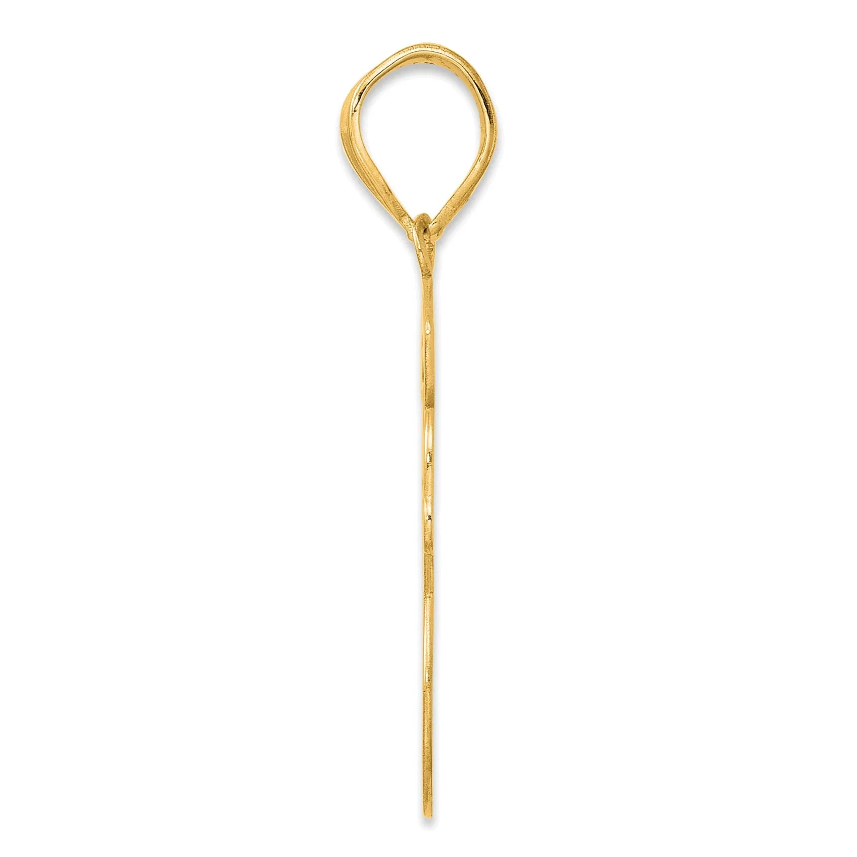 14k Yellow Gold Polished Finish Script Design Number 58 Charm Pendant