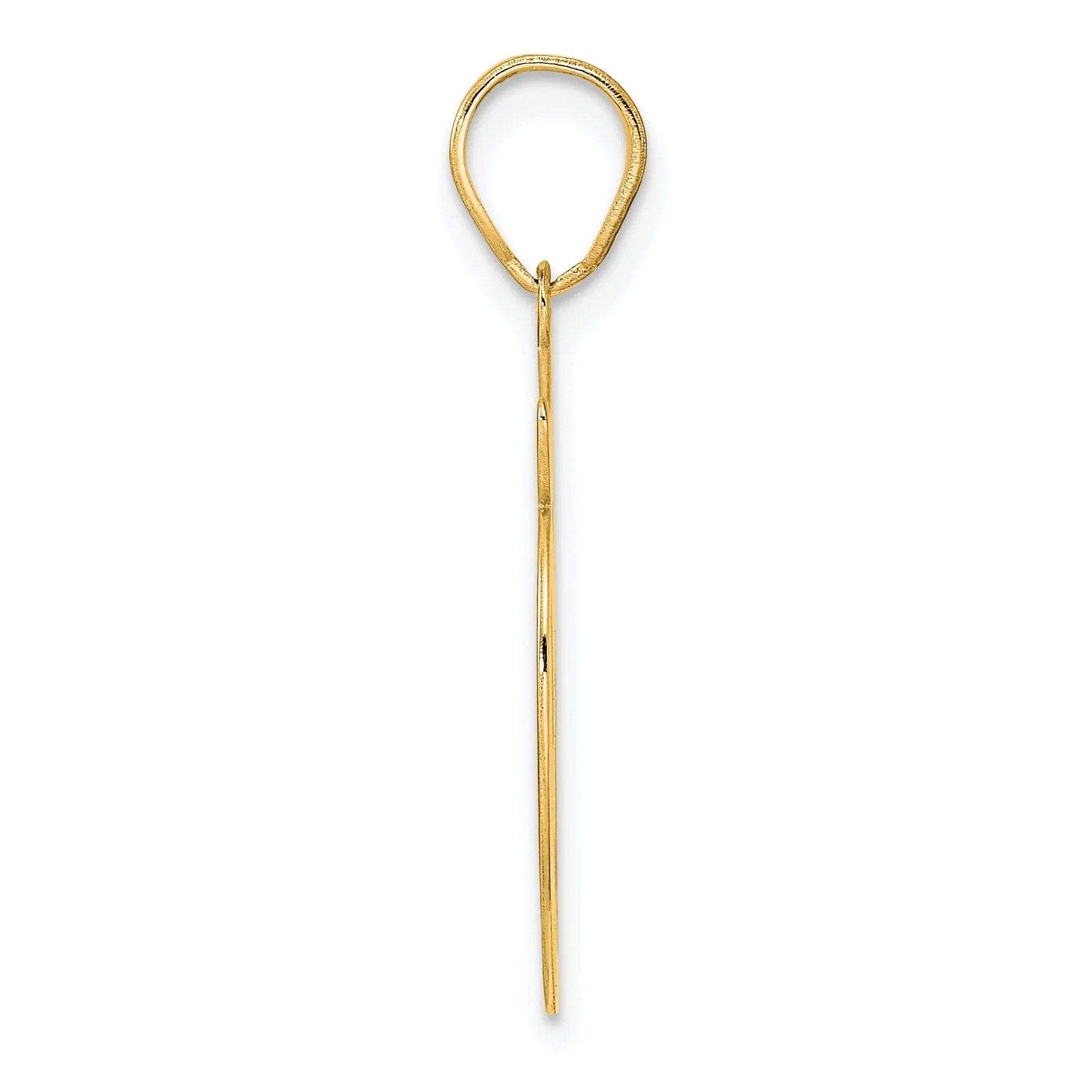 14k Yellow Gold Polished Finish Script Design Number 89 Charm Pendant