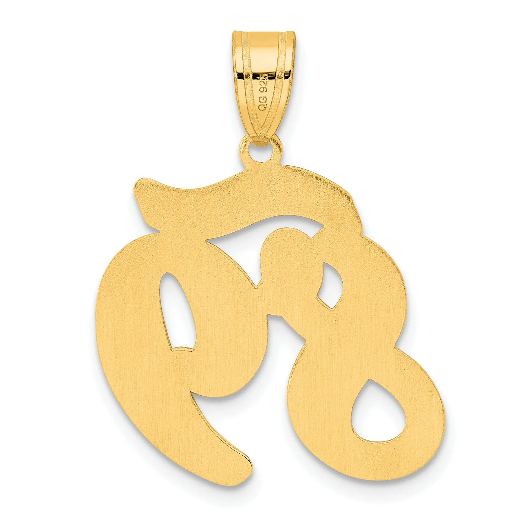 14k Yellow Gold Polished Finish Script Design Number 89 Charm Pendant