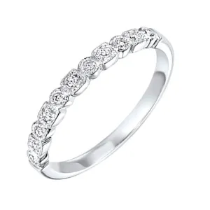 14KT White Gold & Diamond Classic Book Stackable Fashion Ring  - 1/8 ctw