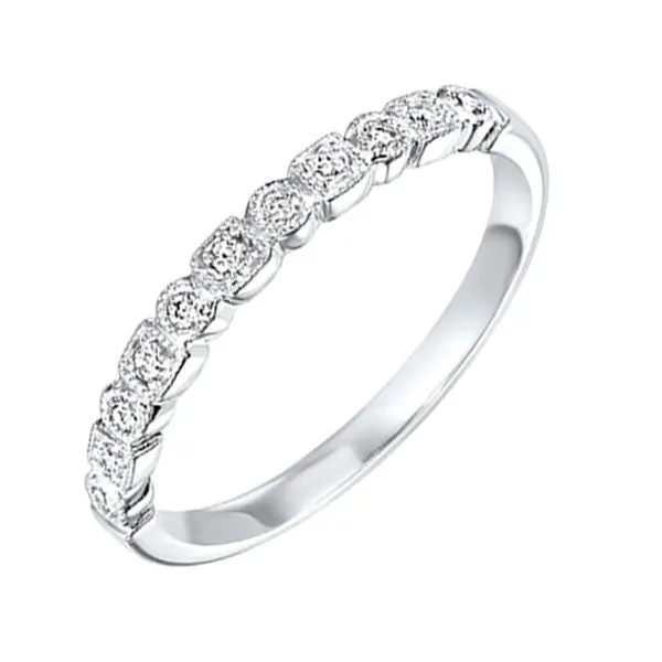 14KT White Gold & Diamond Classic Book Stackable Fashion Ring  - 1/8 ctw