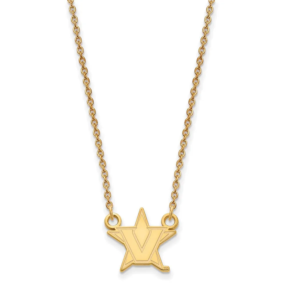 14ky Vanderbilt University Small Pendant w/Necklace