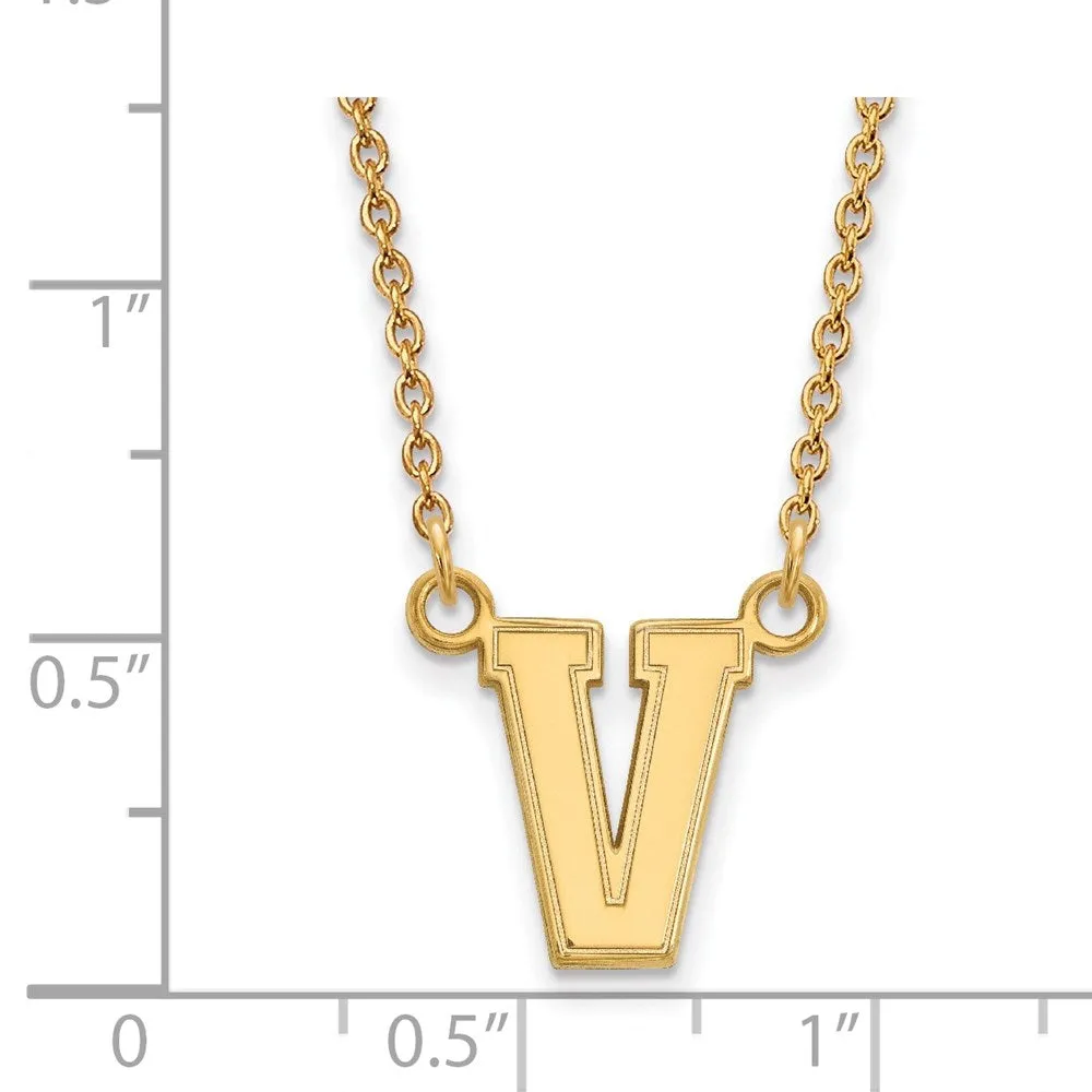 14ky Vanderbilt University Small Pendant w/Necklace