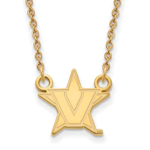 14ky Vanderbilt University Small Pendant w/Necklace