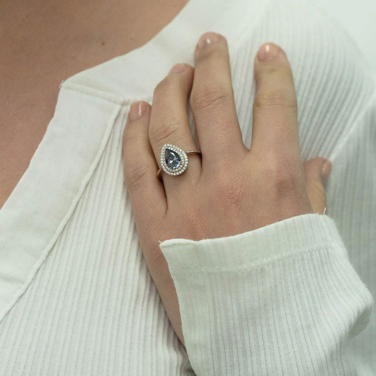 1.77 d.e.w cts Heather Moissanite Ring