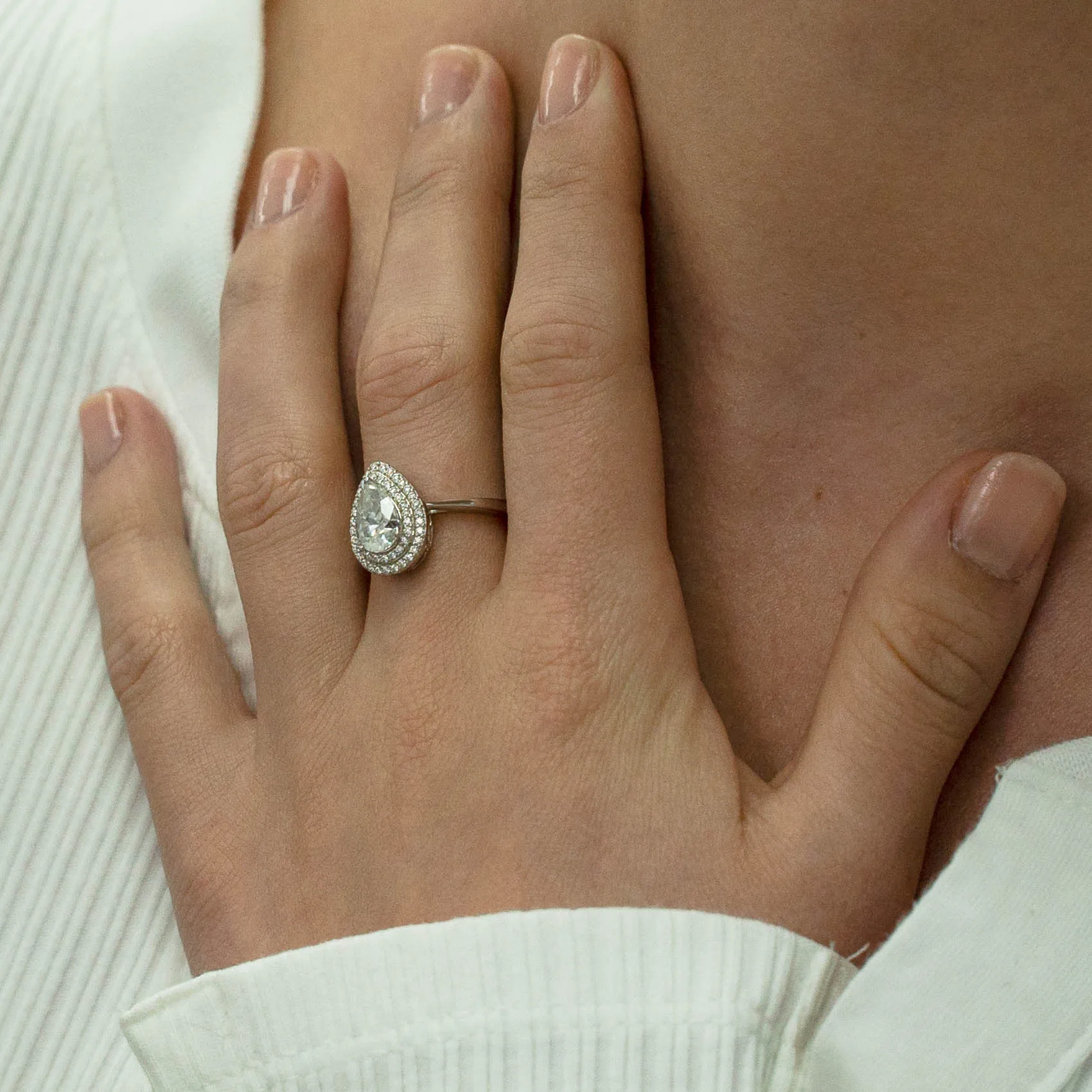 1.77 d.e.w cts Heather Moissanite Ring