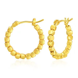 18K Gold-Plated Beaded Hoop Earrings