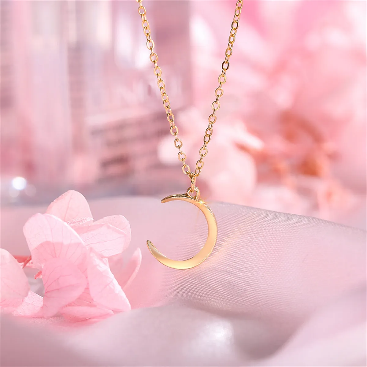 18K Gold-Plated Moon Pendant Necklace