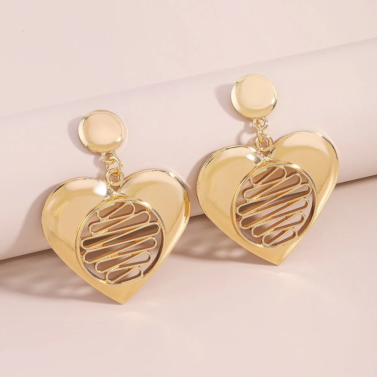 18K Gold-Plated Open Heart Drop Earrings