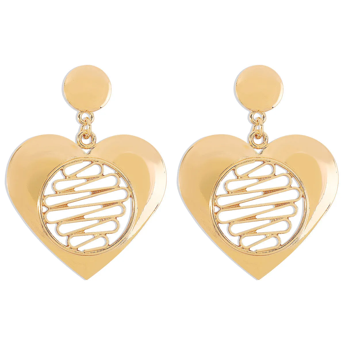 18K Gold-Plated Open Heart Drop Earrings