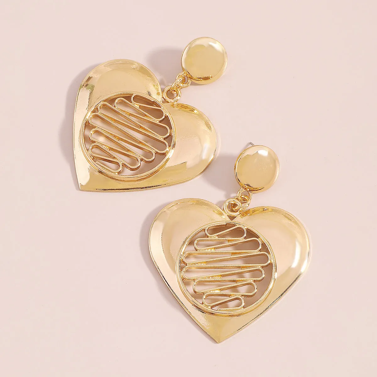 18K Gold-Plated Open Heart Drop Earrings